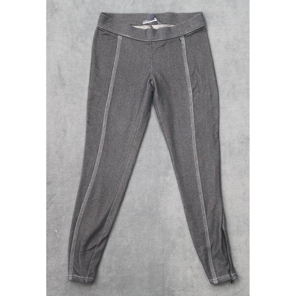 A/X  Womens XS Gray Denim Look Skinny Leggings Ankle Zip Contrast Stitch